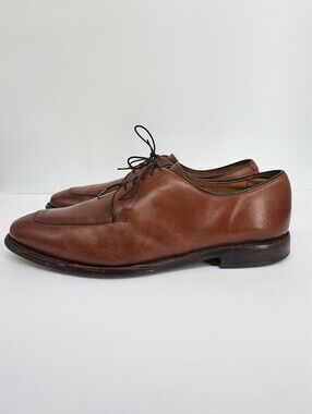 Allen Edmonds Delray Split Toe Dress Shoes 12 D Chili Brown Leather Derby USA